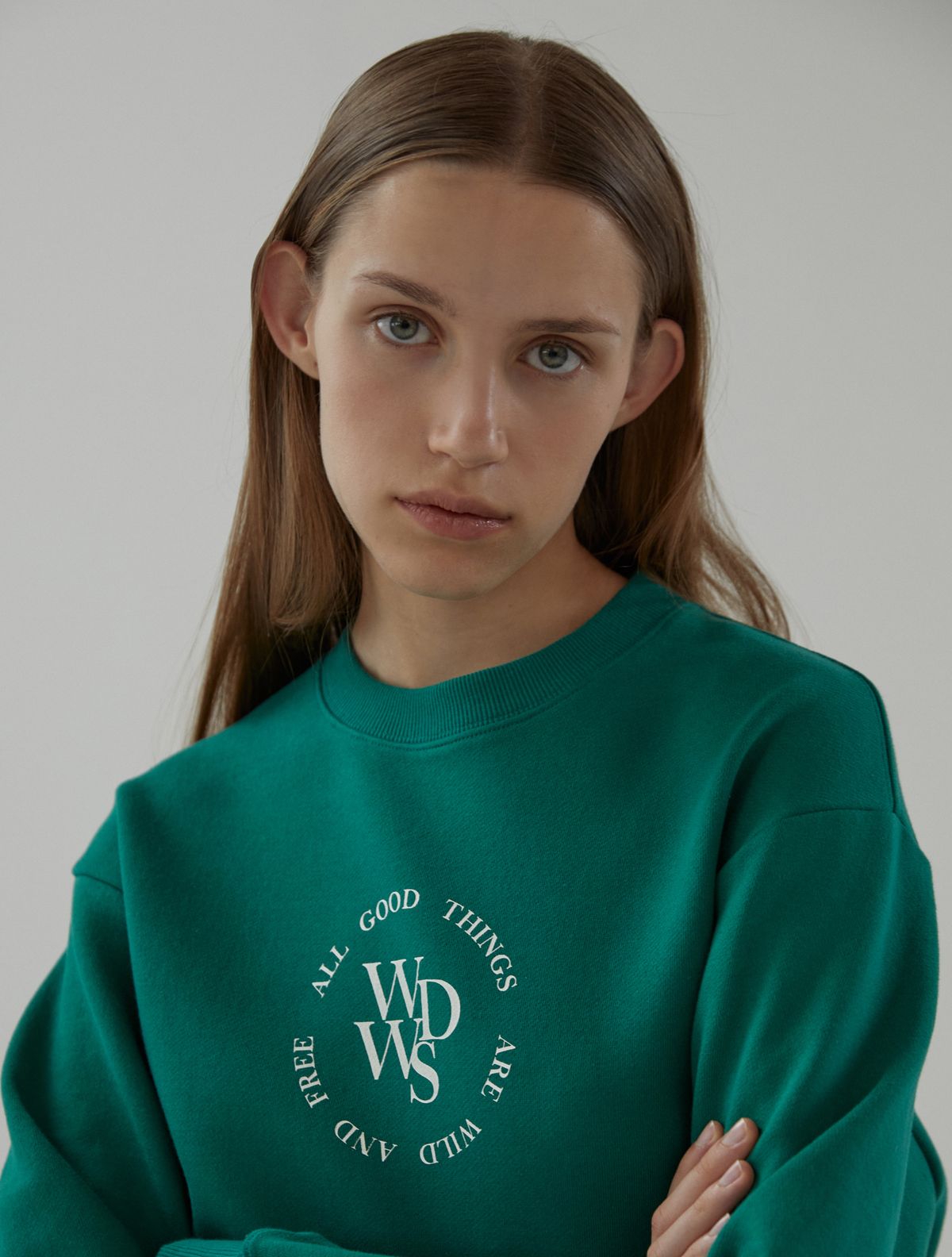 와일드웍스(WILDWORKS) WDWS Circle SWEATSHIRT_Green