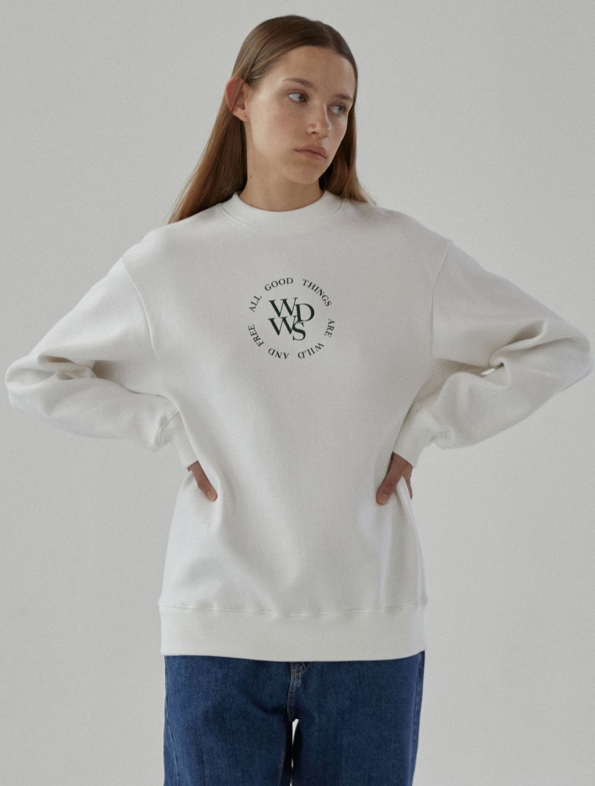 와일드웍스(WILDWORKS) WDWS Circle SWEATSHIRT_White