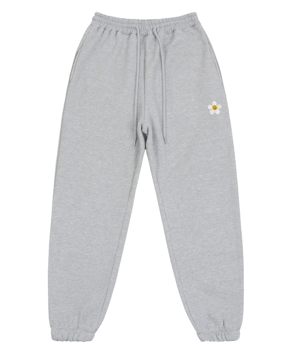 그레이버(GRAVER) [UNISEX]플라워도트 자수 스웻 조거팬츠_그레이