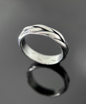 [남여공용] 땋은머리쉐입 써지컬스틸 빈티지반지 / GSOR-007