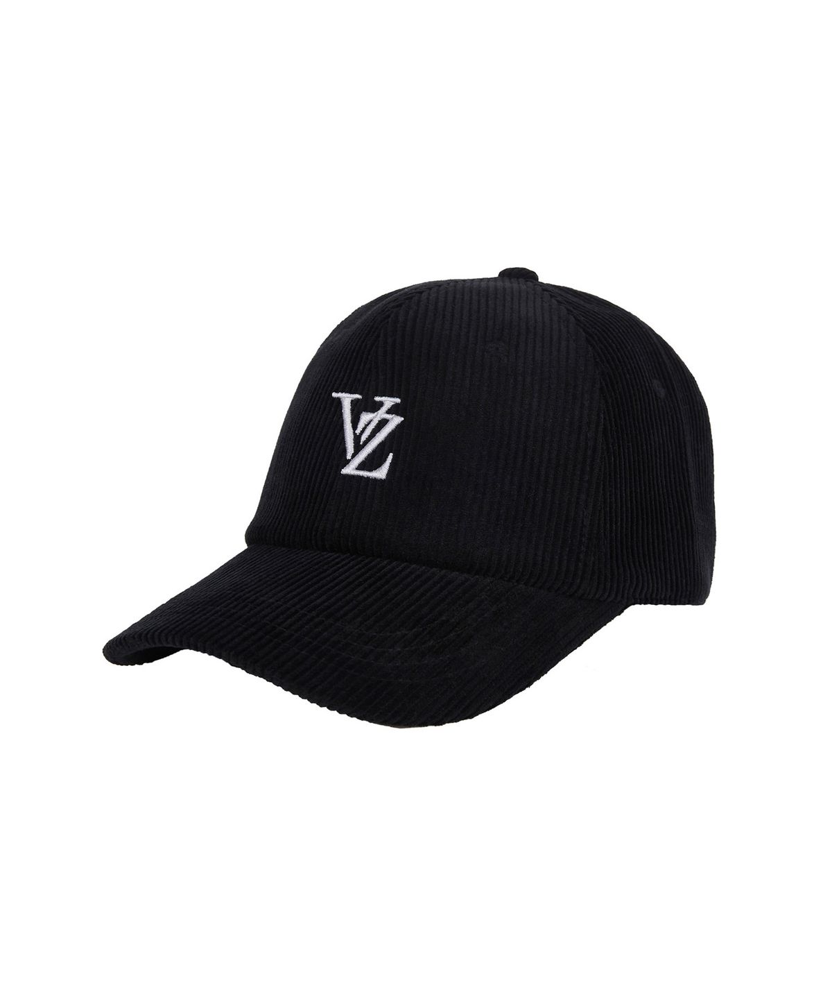 바잘(VARZAR) 3D모노그램 피그먼트 워싱 코듀로이 오버핏 볼캡 블랙