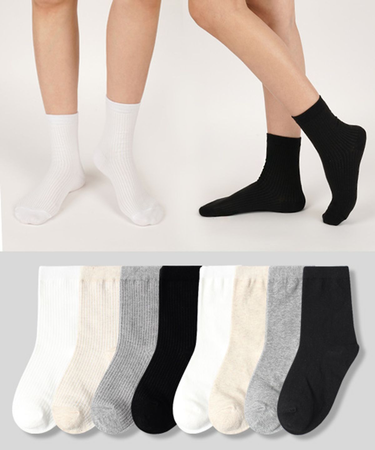 노디자인(NODESIGN) [10PACK] 학생용 베이직 중목 양말