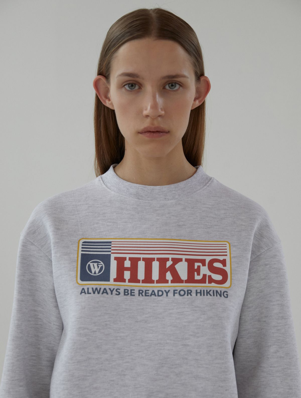 와일드웍스(WILDWORKS) HIKES SWEATSHIRT_Melange Grey