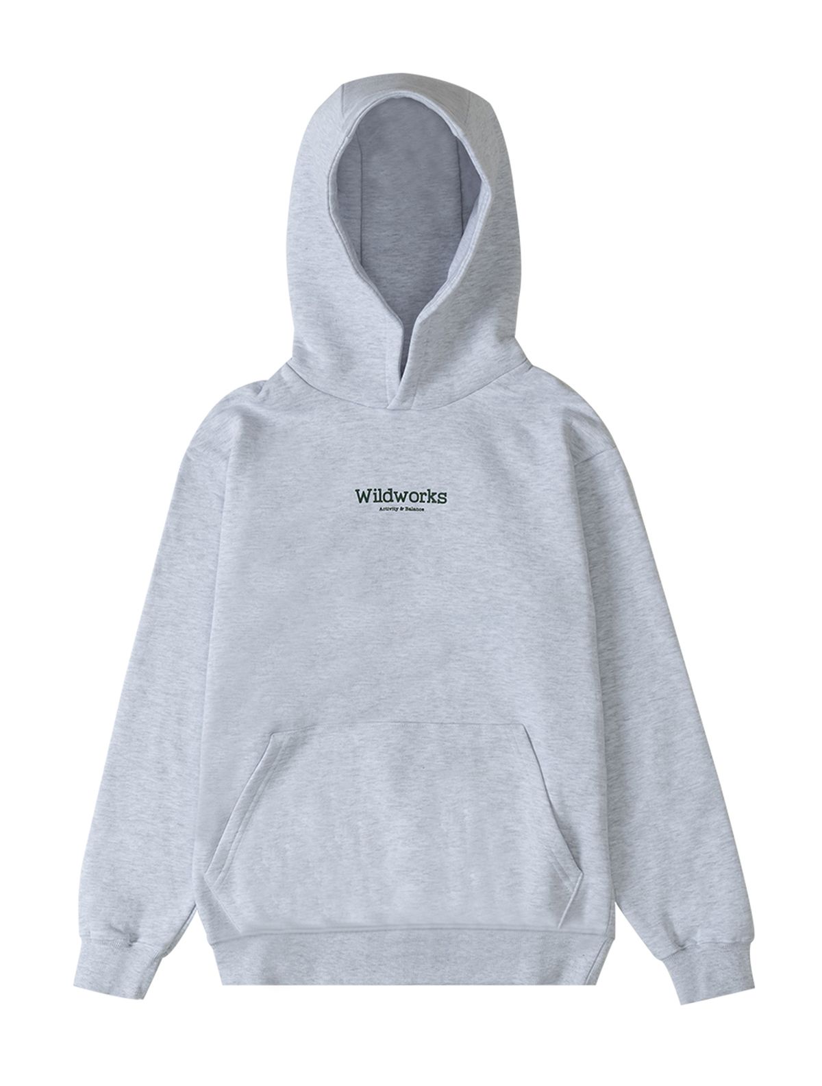 와일드웍스(WILDWORKS) WILDWORKS Logo HOODIE_Melange Grey