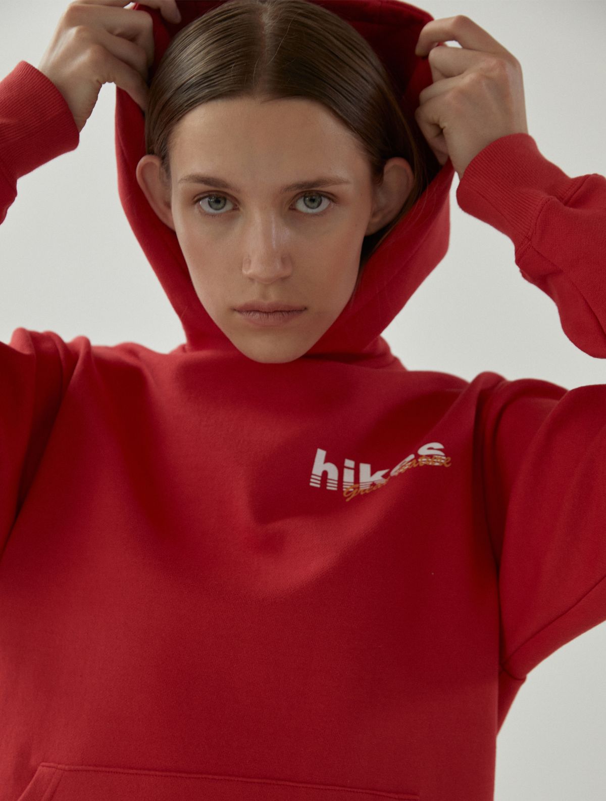 와일드웍스(WILDWORKS) HIKES Mini Logo HOODIE_Red