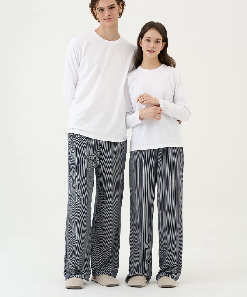 MUSINSA公式 | DOSSY シルクフィットクリーン9部カップルパジャマパンツ