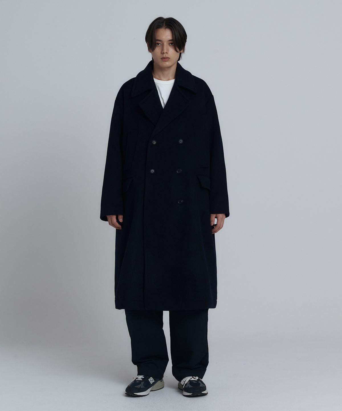 발루트(BALLUTE) NOAH DOUBLE BREASTED LONG COAT (DARK NAVY)