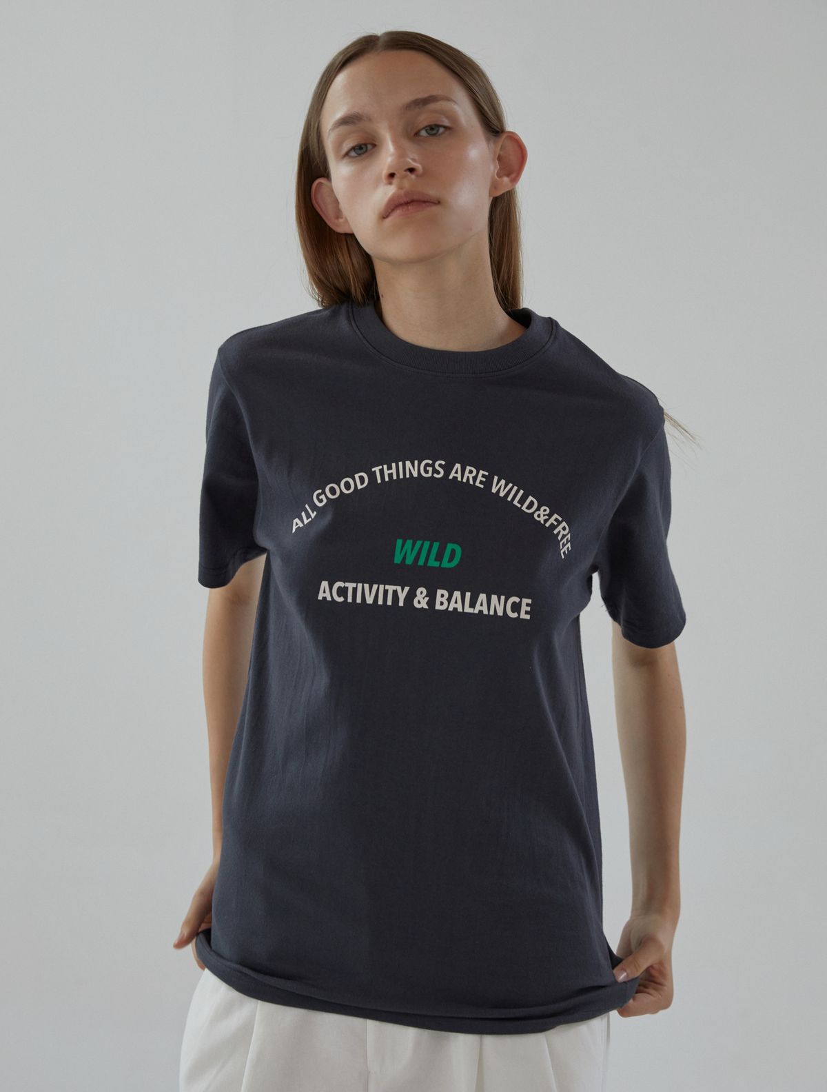 와일드웍스(WILDWORKS) A&B oval T-SHIRT_Charcoal