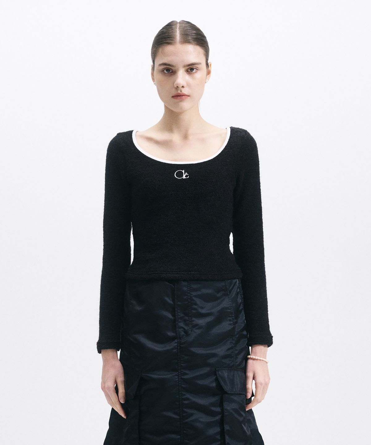 코캔클(COCANCL) FLUFFY LITTLE GIRL TOP/BLACK