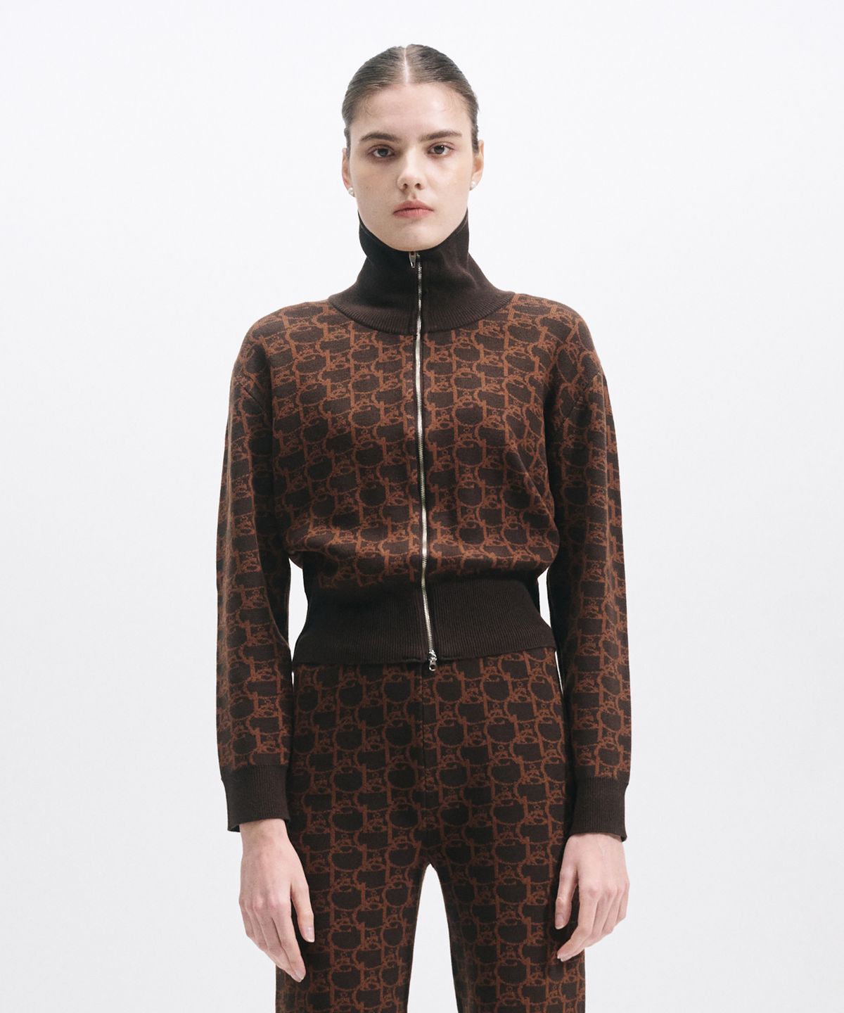코캔클(COCANCL) CCL LADY ZIP UP/BROWN