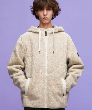 212 보아 후드 플리스 베이지