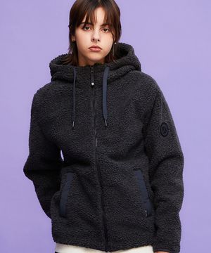 212 보아 후드 플리스 멜란지그레이