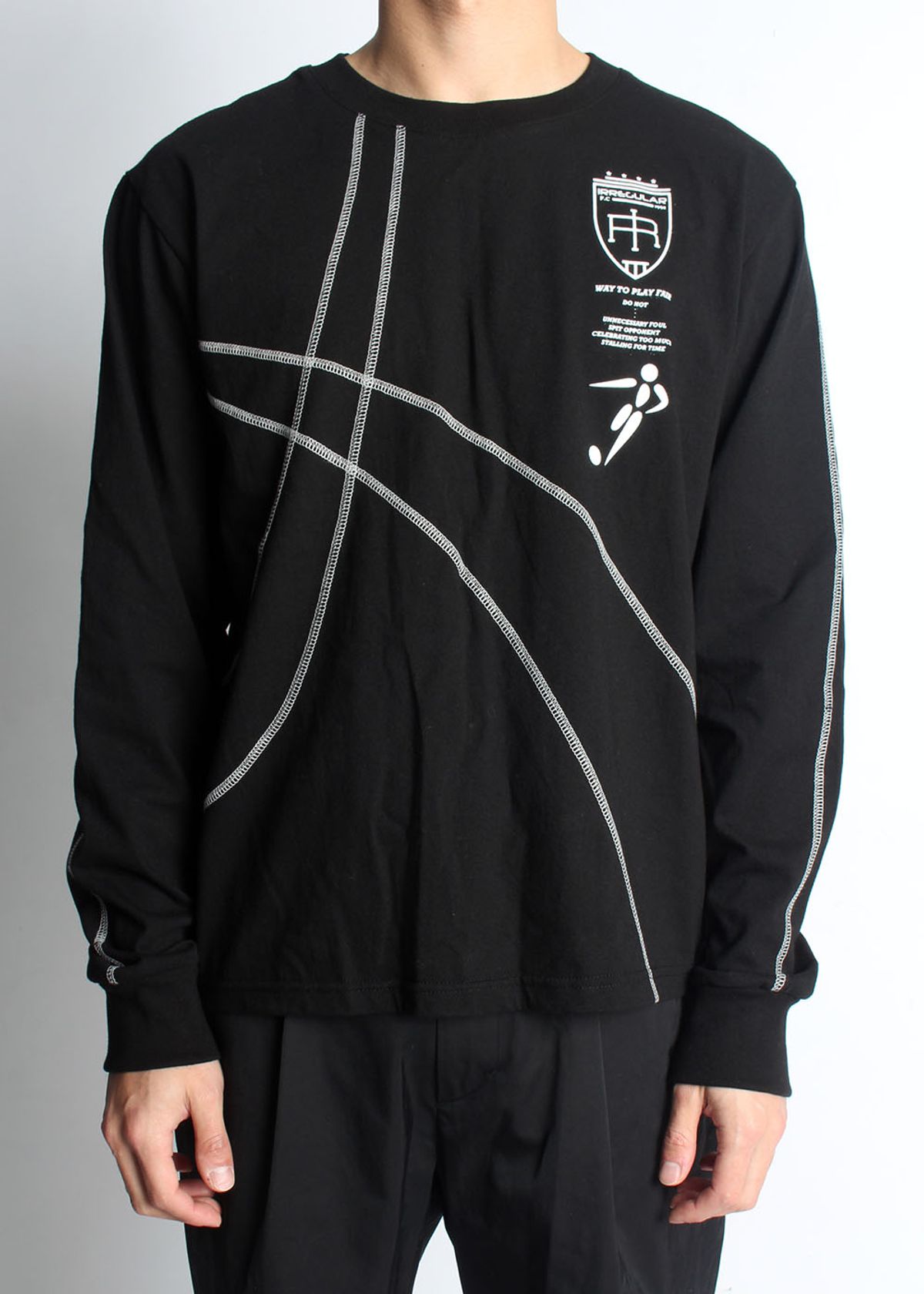 이레귤러(IRREGULAR) FAIR PLAY FOOTBALL T-SHIRTS (BLACK/GREY)