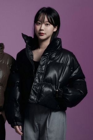 레더 크롭 숏 패딩 (블랙)