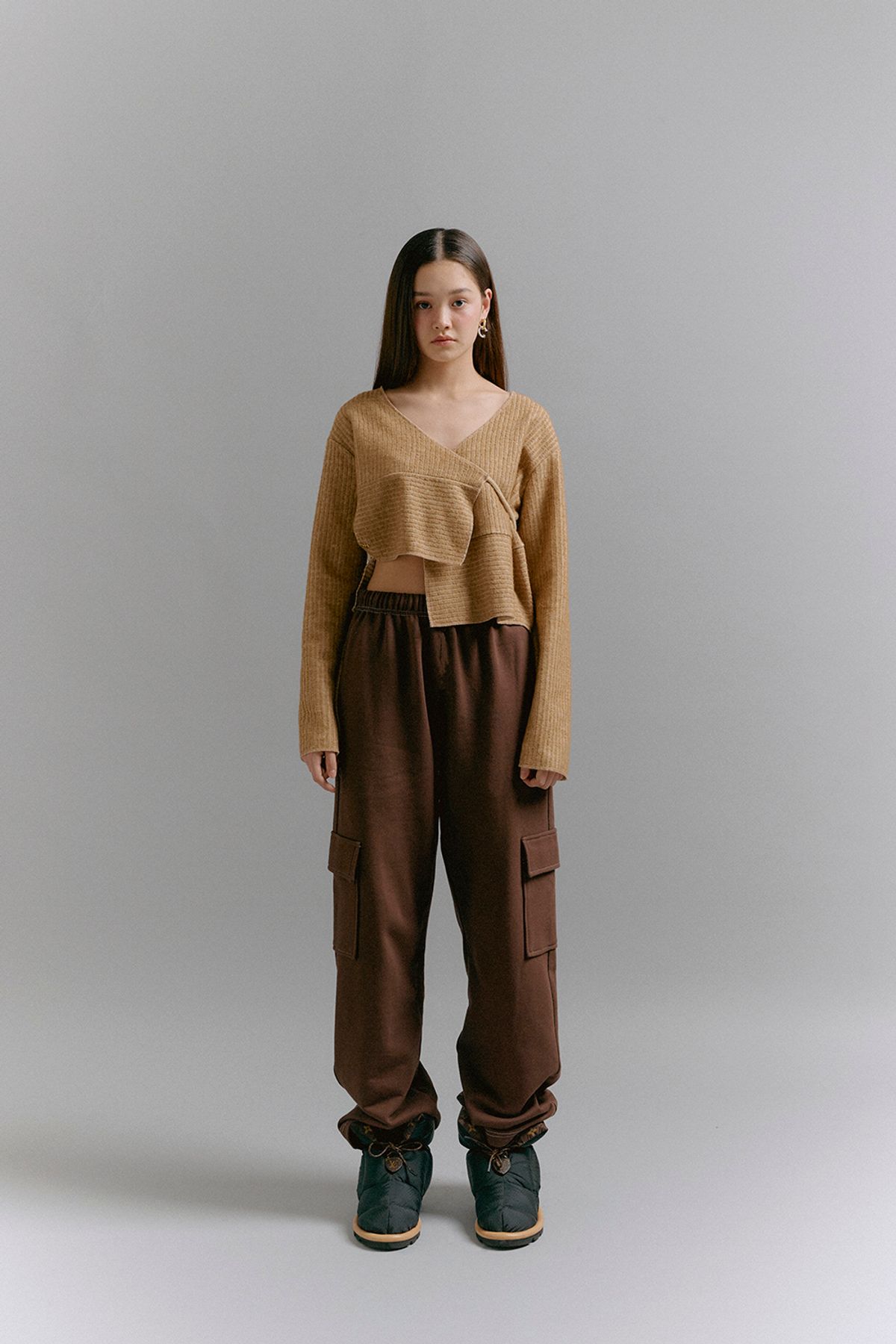 소프트서울(SOFT SEOUL) 스티치 카고 팬츠 [브라운]