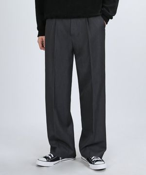 ONETUCK WIDE SLACKS (GRAY)