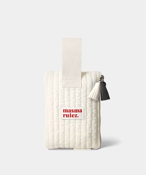 Strap pouch _ Stitched cotton Ivory