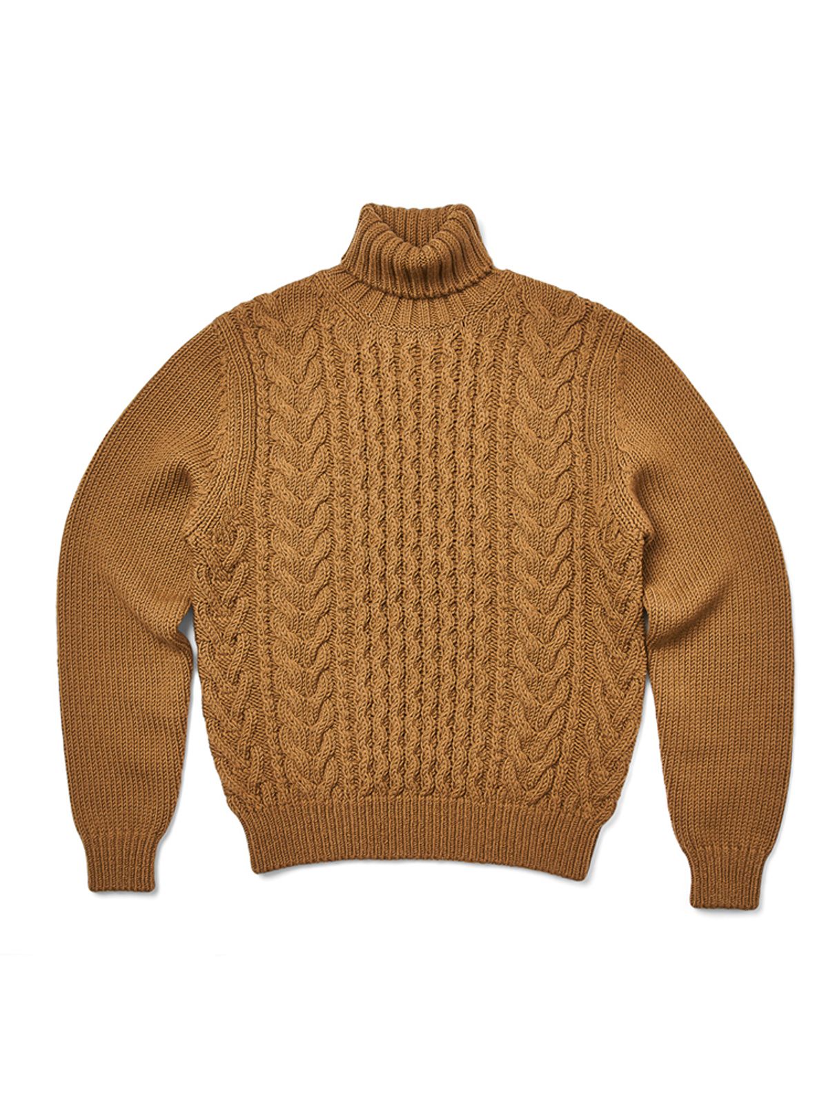 베르노(VERNO) Fisherman Turtle-neck Knit Camel