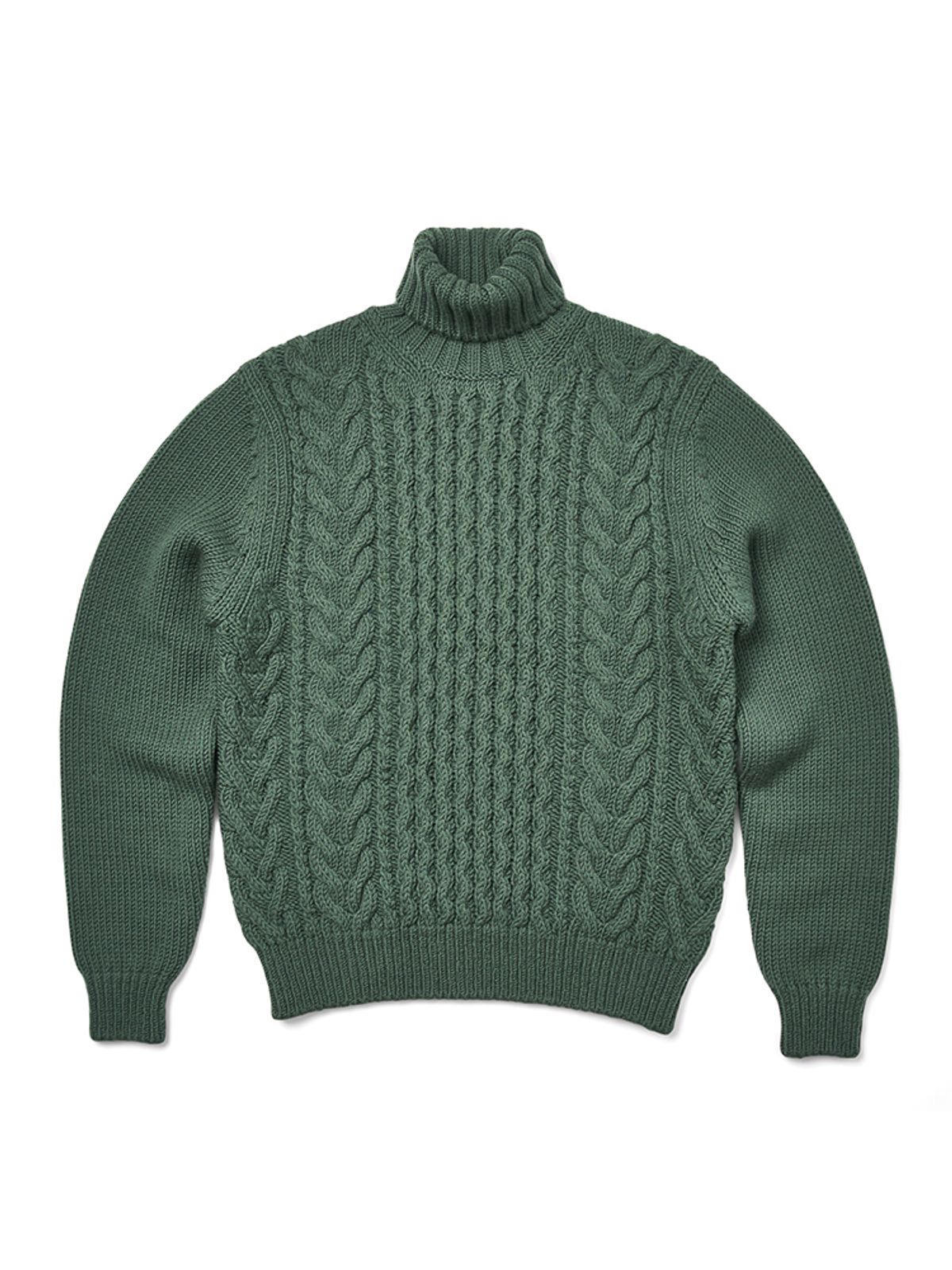 베르노(VERNO) Fisherman Turtle-neck Knit Green