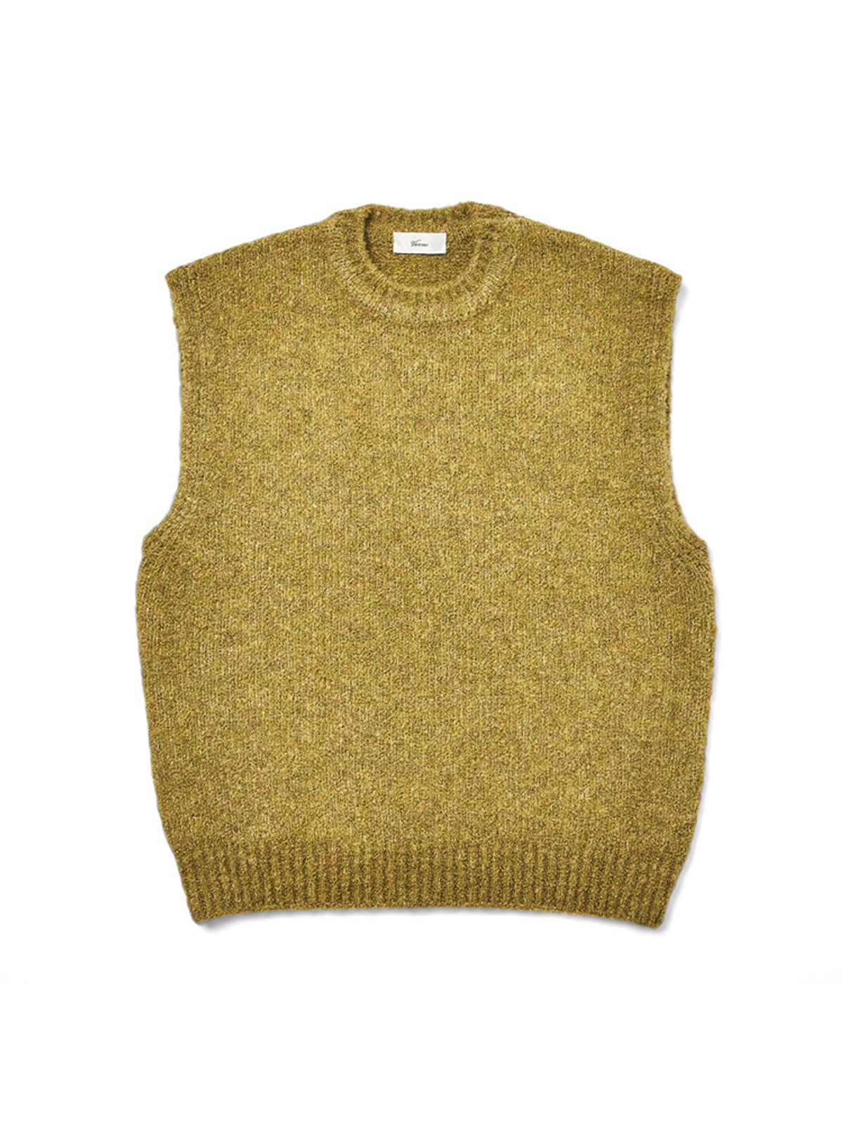 베르노(VERNO) Boucle Vest Knit Vomit-Yellow