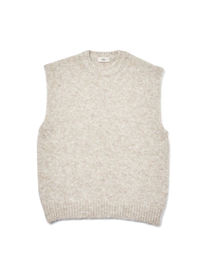 Boucle Vest Knit Ivory