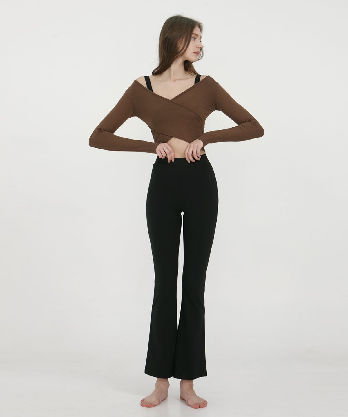 데비웨어(DEVIWEAR) 컴포터블 부츠컷 팬츠 DEVI-B0060-블랙