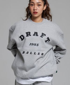 198$ 드래프트 아크 볼러 오버핏 맨투맨 그레이