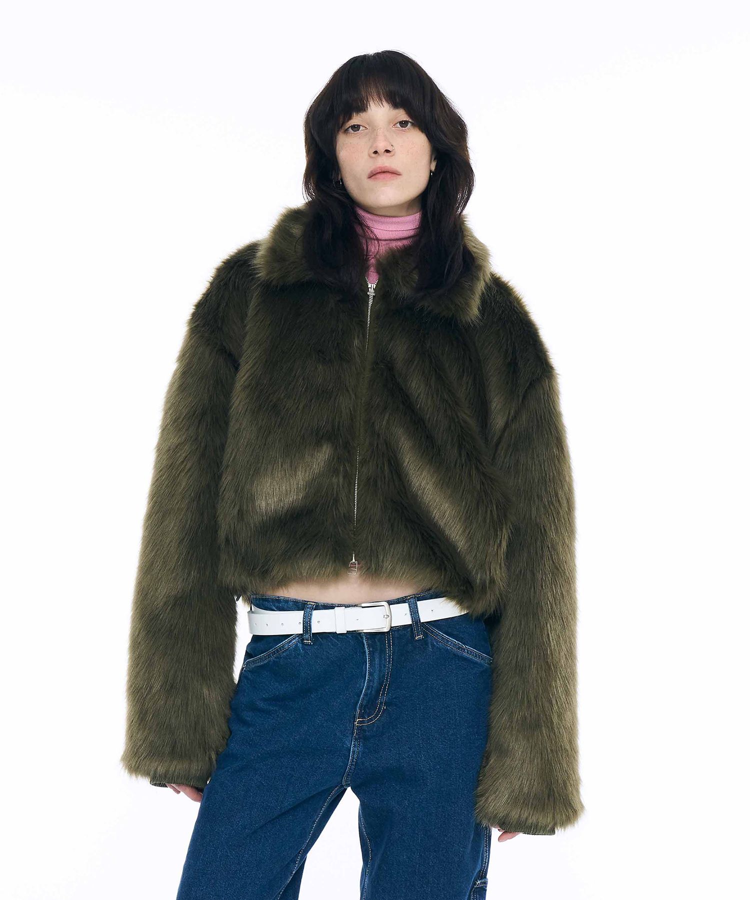 在庫ラスト】PARTIMENTO WOMEN ファージャケット アイボリー①