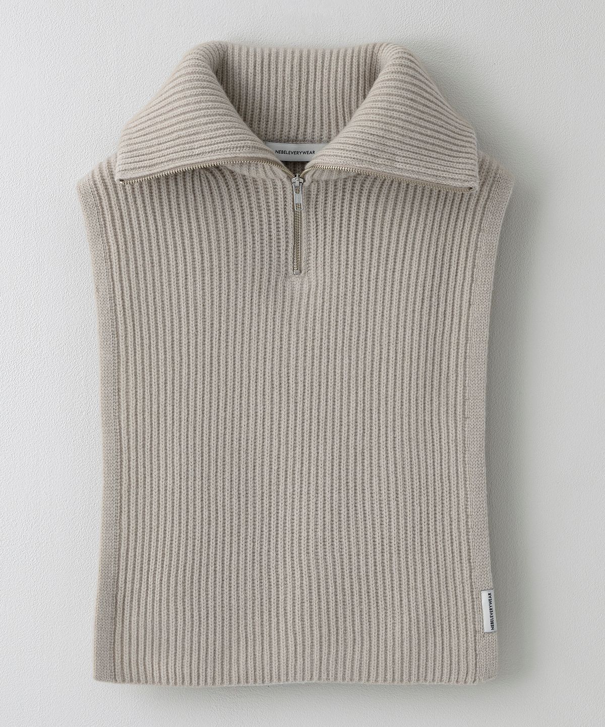 네벨에브리웨어(NEBELEVERYWEAR) CASHMERE WOOL ZIP-UP WAMMER_BEIGE