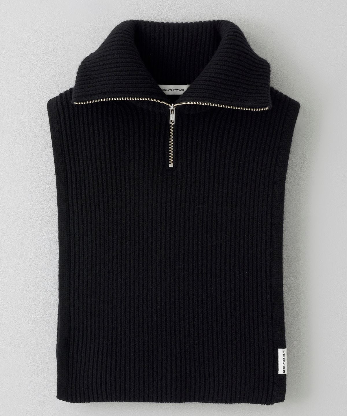 네벨에브리웨어(NEBELEVERYWEAR) CASHMERE WOOL ZIP-UP WAMMER_BLACK