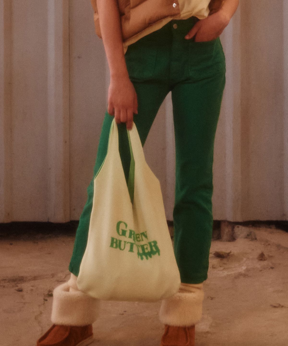 그린버터(GREENBUTTER) GRBT knit Bag (Butter)
