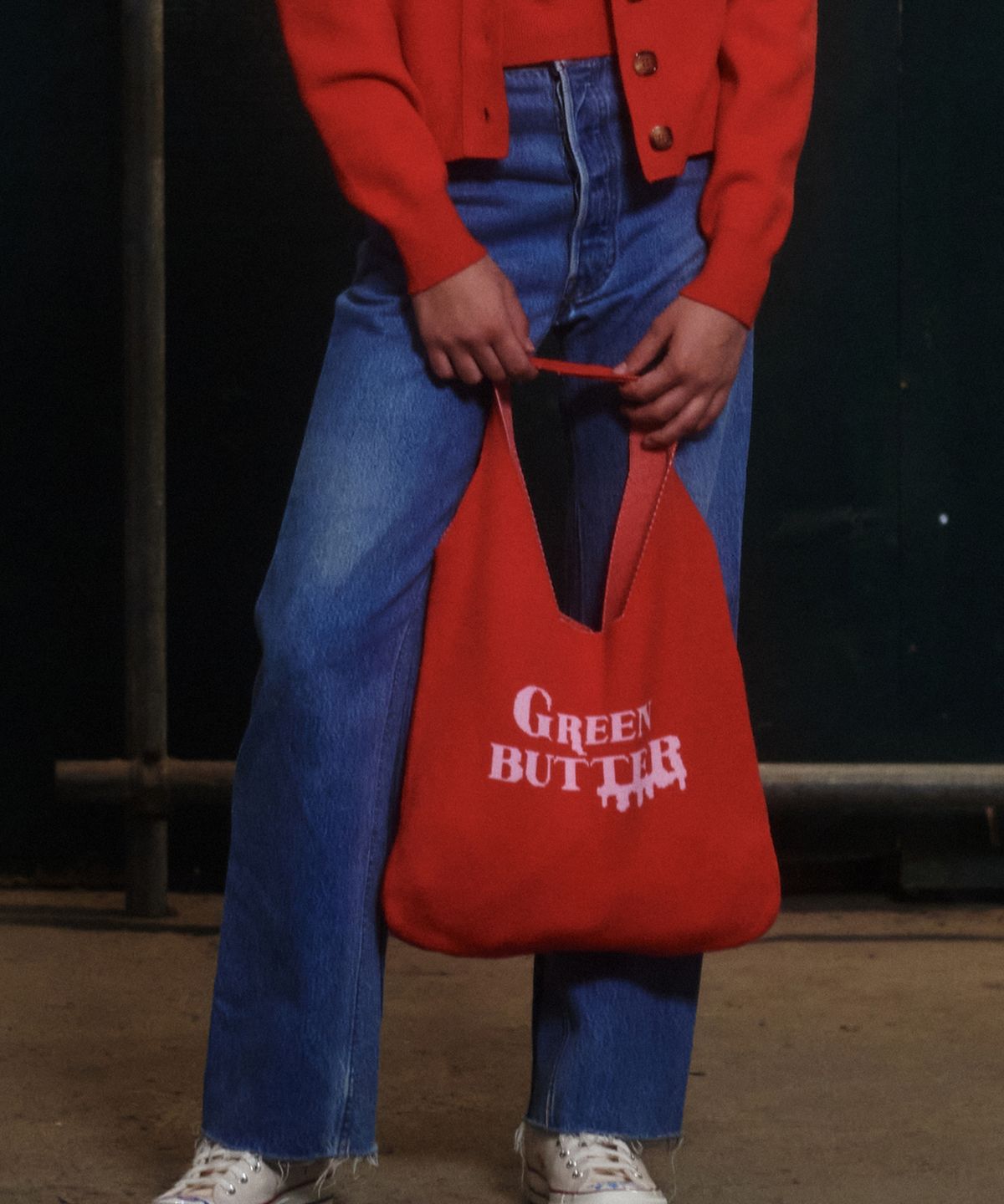 그린버터(GREENBUTTER) GRBT knit Bag (Red)