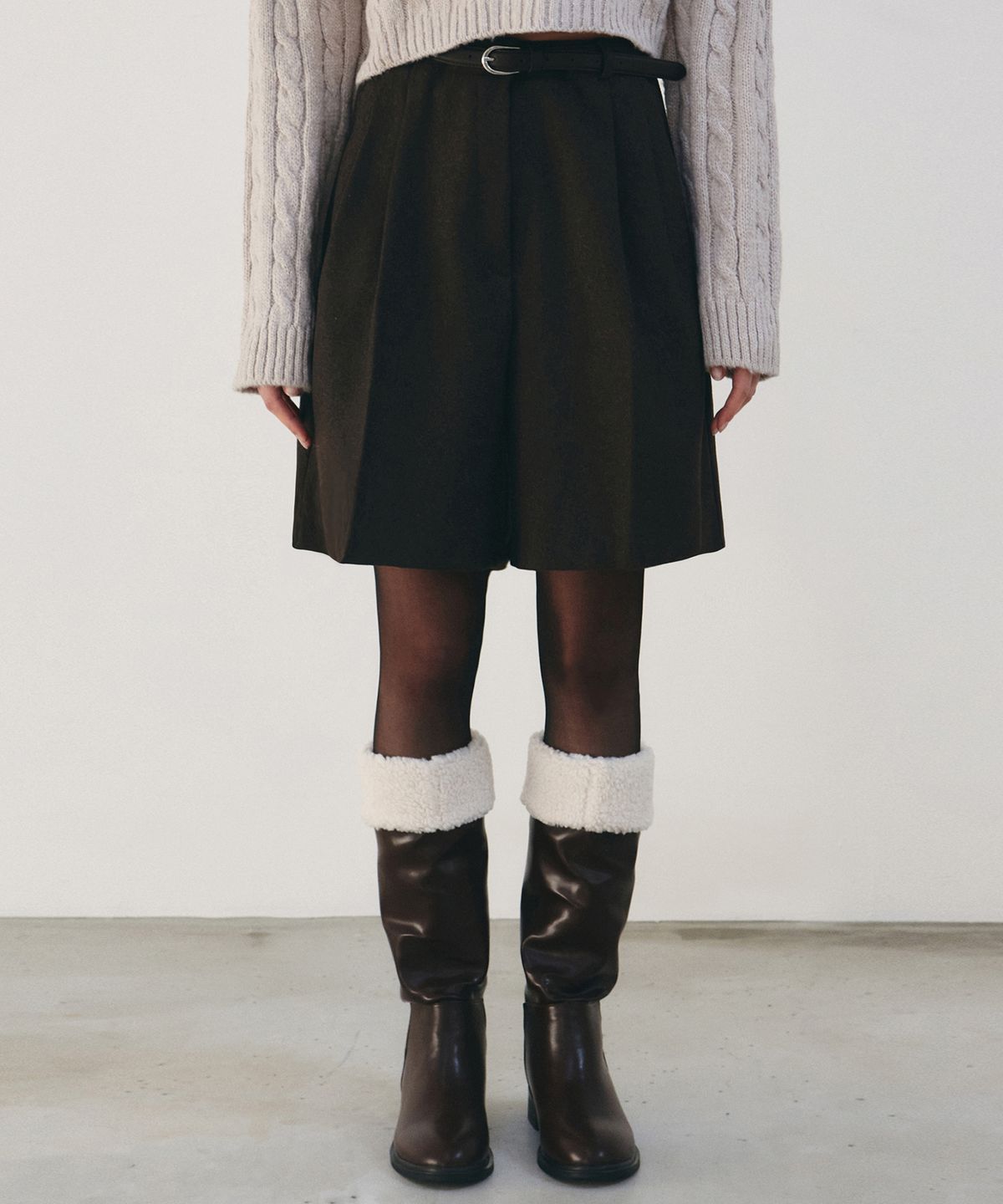 닉앤니콜(NICK&NICOLE) COMFORT BERMUDA PANTS_BROWN