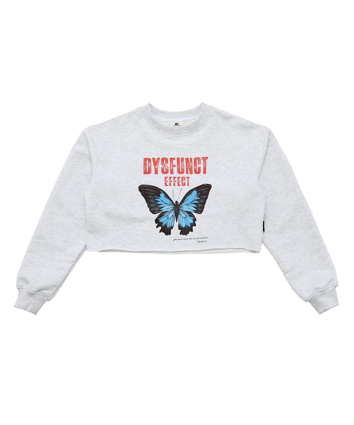 디스펑트(DYSFUNCT) DYSFUNCT EFFECT CROP SWEATSHIRT (OATMEAL)