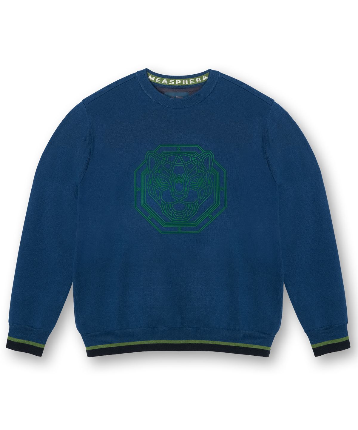 미스페라(MEASPHERA) UNI Regular fit windproof Round Sweater TEAL BLUE