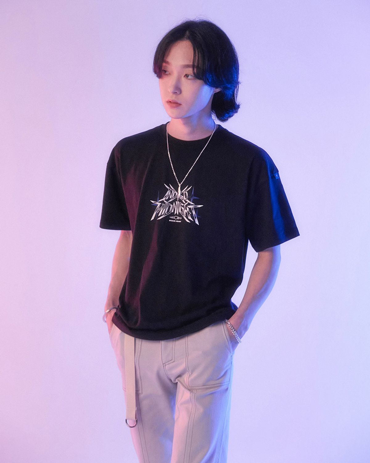 인디고 미드나잇(INDIGO MIDNIGHT) 블레이드 엣지 반팔 티셔츠 블랙