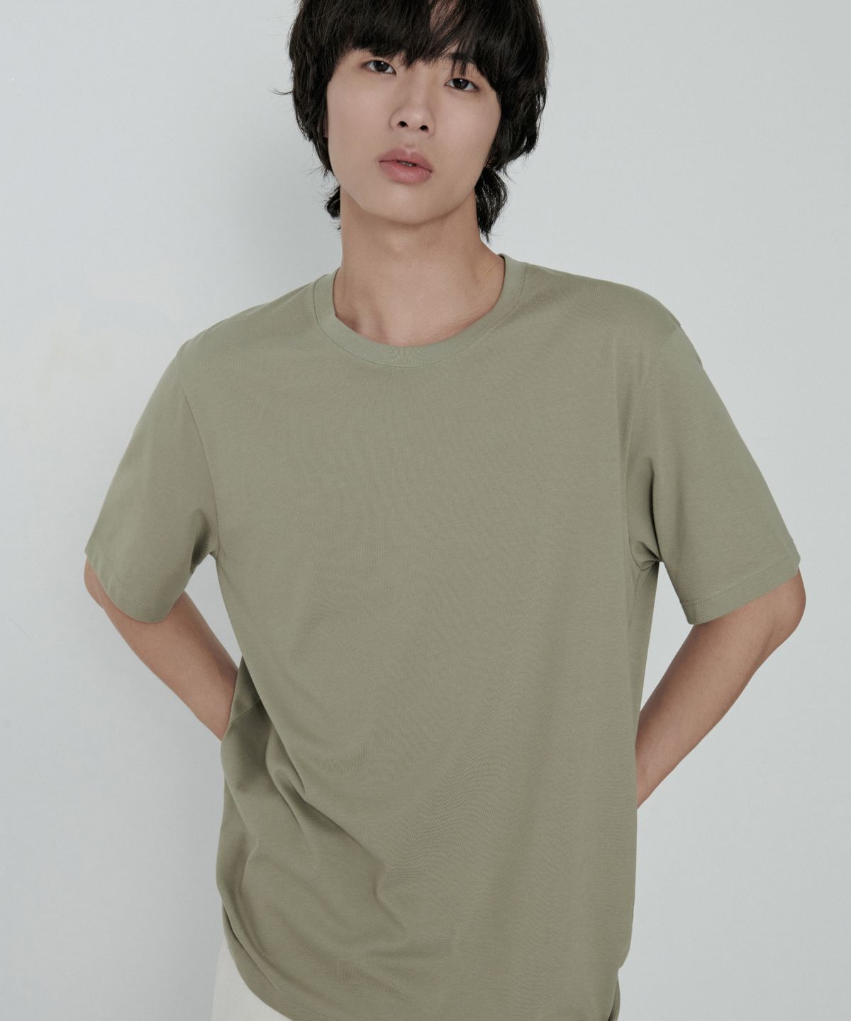 무신사 스탠다드(MUSINSA STANDARD) [쿨탠다드] 베이식 크루 넥 티셔츠 [세이지]