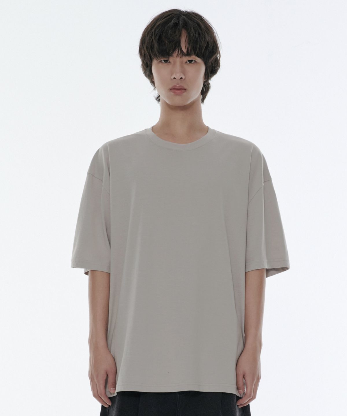 무신사 스탠다드(MUSINSA STANDARD) [쿨탠다드] 오버사이즈 크루 넥 티셔츠 [머쉬룸]