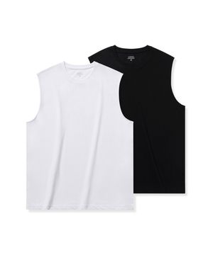 [쿨탠다드] 릴렉스드 슬리브리스 탑 2팩