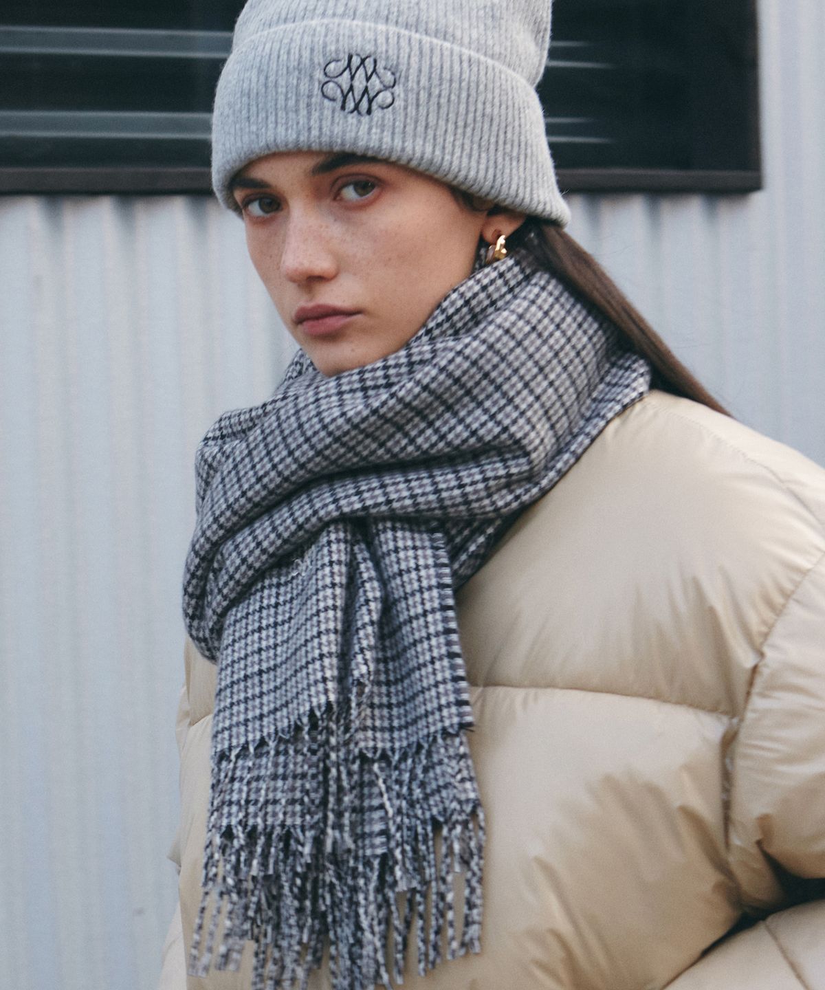 닉앤니콜(NICK&NICOLE) NICOLE MILD CHECK MUFFLER_BLACK