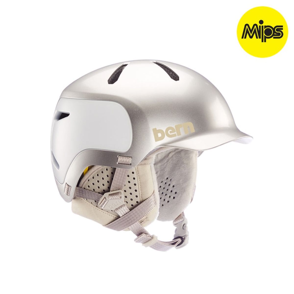 번 헬멧(BERN HELMET) Watts 2.0 MIPS Metallic Silver Tonal