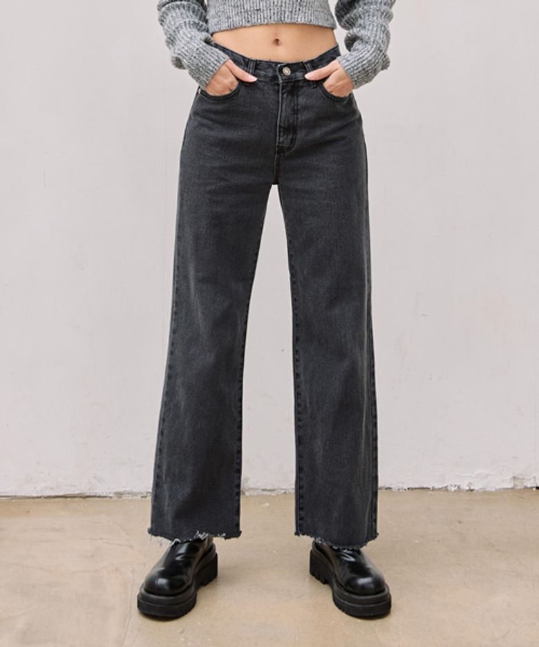 [기모안감] LIBERTY STRAIGHT DENIM PANTS_Black