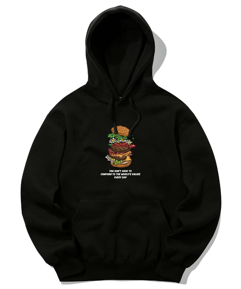 DAISY BURGER FLOOR GRAPHIC 후드티 - 블랙