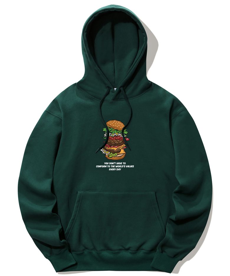 DAISY BURGER FLOOR GRAPHIC 후드티 - 그린