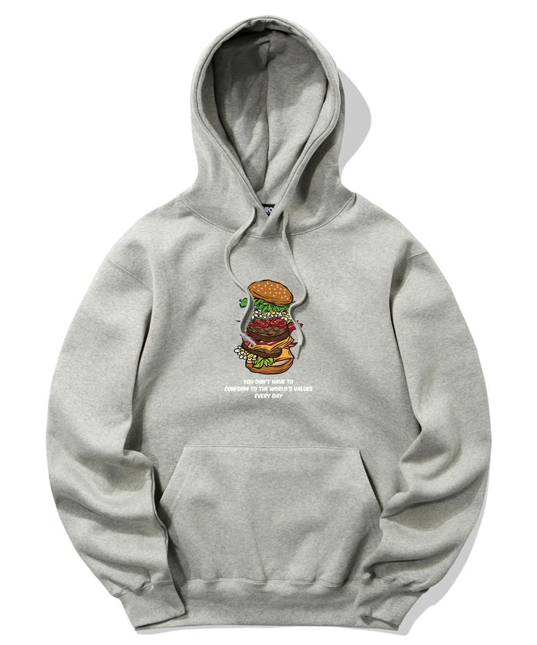 DAISY BURGER FLOOR GRAPHIC 후드티 - 그레이