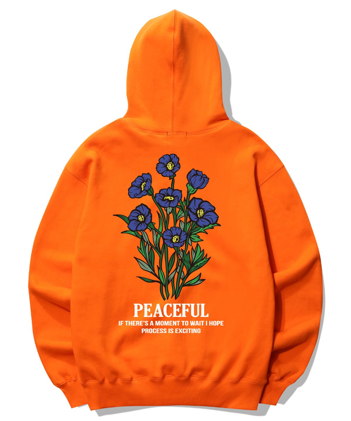 트립션(TRIPSHION) BLUE FLOWER BUNDLE GRAPHIC 후드티 - 오렌지