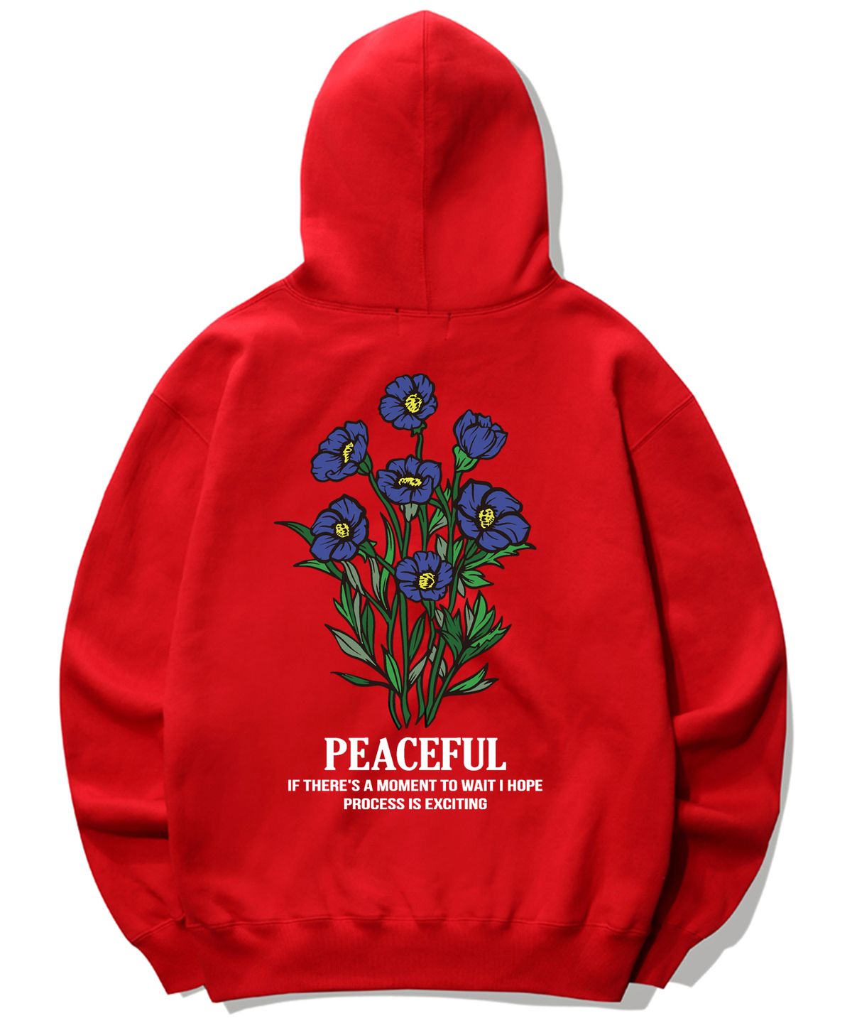 트립션(TRIPSHION) BLUE FLOWER BUNDLE GRAPHIC 후드티 - 레드