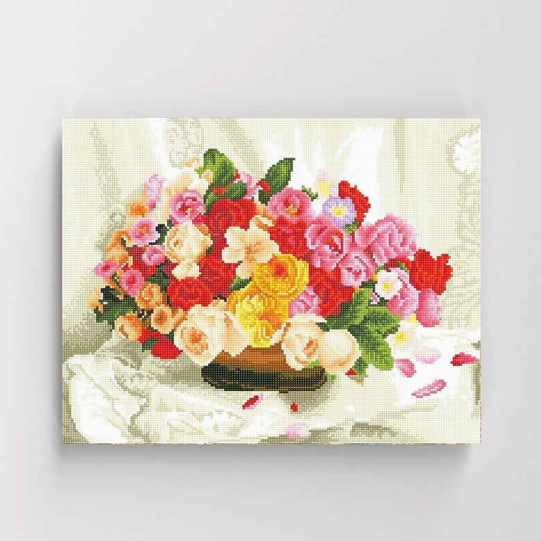 DIY캔버스형 보석십자수 40x50cm 장미의향연