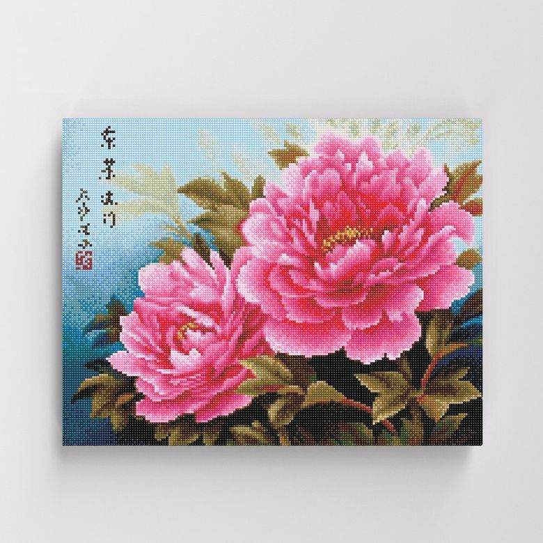 DIY캔버스형 보석십자수 40x50cm 모란도
