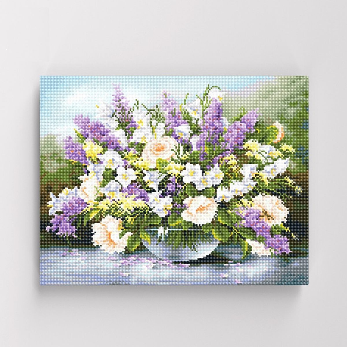 아이러브페인팅(ILOVEPAINTING) DIY캔버스형 보석십자수 40x50cm 라벤더화병